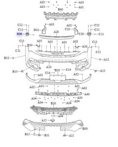 Oryginalny wspornik ślizg zderzaka przód baic 5 