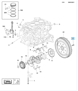 śruba do koła zamachowego opel astra k 1,2
